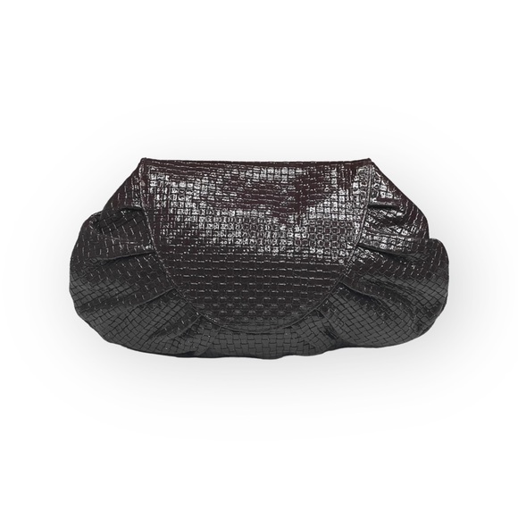 Goldenbleu ♛ Katie Woven Clutch Handbag Evening Bag ♛ Amethyst Patent Leather ♛ - Picture 4 of 16